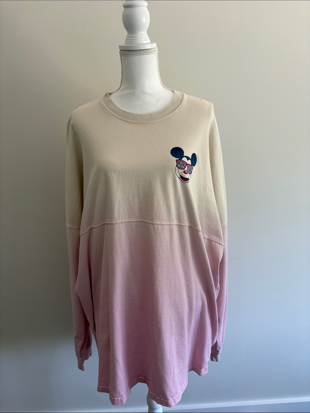 Disney Vacation Club Spirit Jersey, Ombre Pink to Cream Long Sleeve Graphic Tee